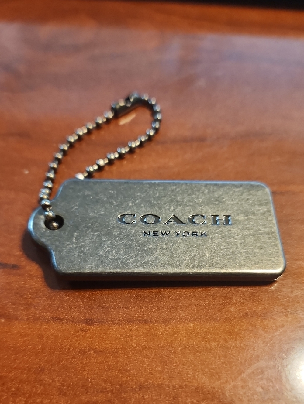 Coach  Gunmetal Dog Tag Hangtag